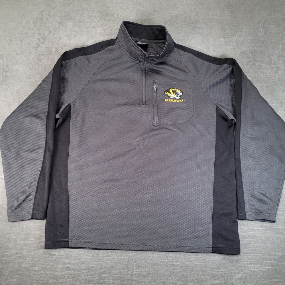 Colosseum Quarter Zip Pullover Mens Large Gray Mizzou Missouri Tigers Athletic